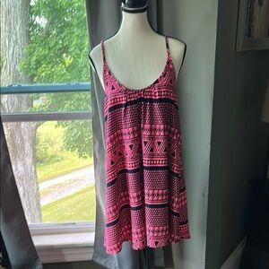 Tobi Pink and Black Graphic Coverup Dress